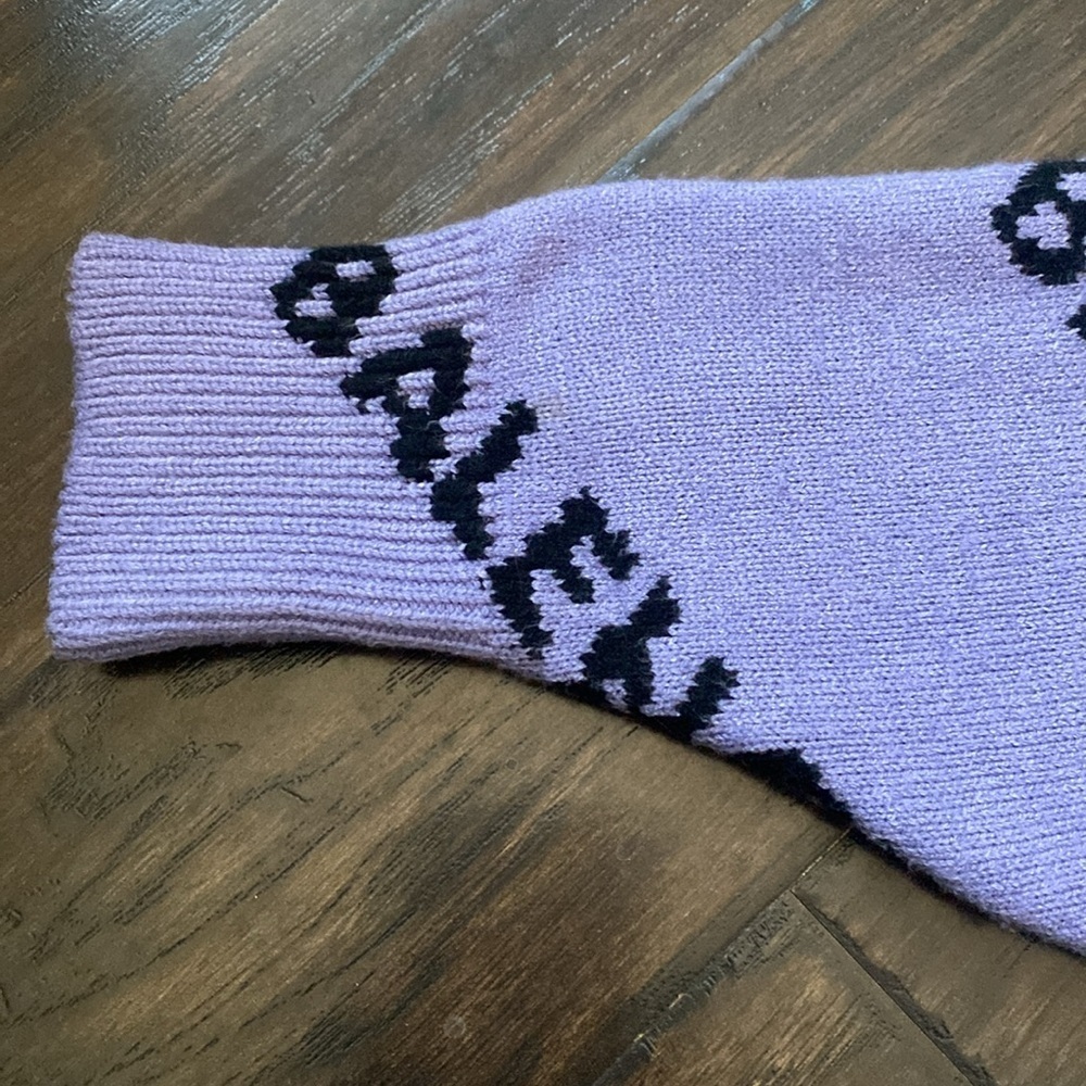 Balenciaga Purple Knit Sweater with Black Allover Logo in Size large - Picture 6 of 15